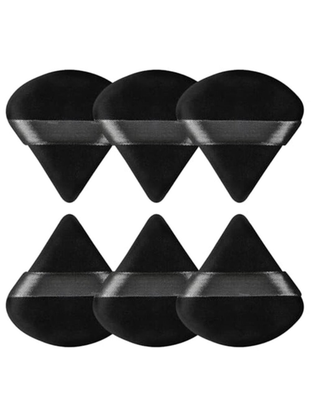 Pimoys Powder Puffs, 6 Pack Triangle Makeup Puff, Black